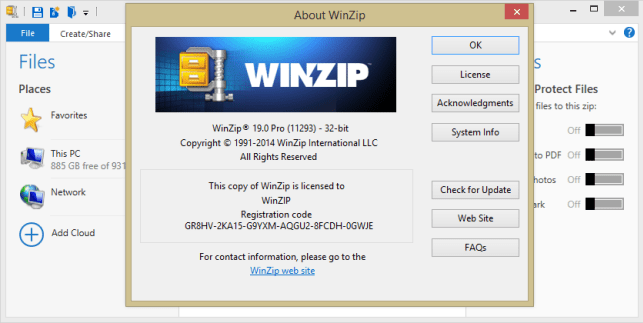 Winzip 23.0 registration code